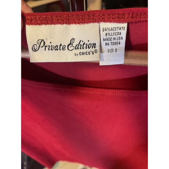Private Edition by Chico's Red Scoop Neck Sleeveless Top SZ Large - Picture 4 of 7